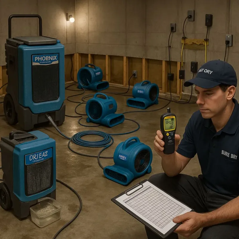 Structural Drying and Dehumidification process in McDuffie County, GA